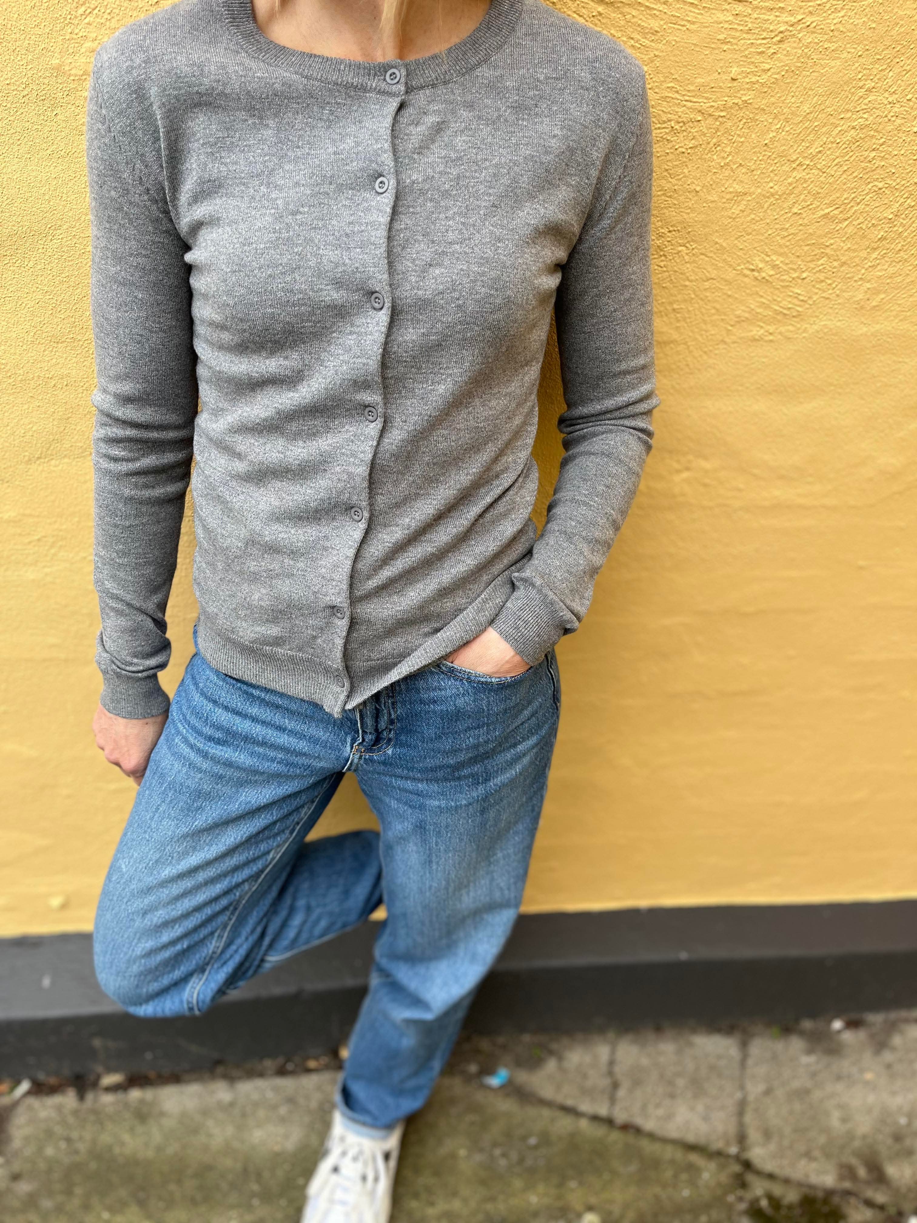 PCNORA Knit Cardigan - Medium Grey Melange